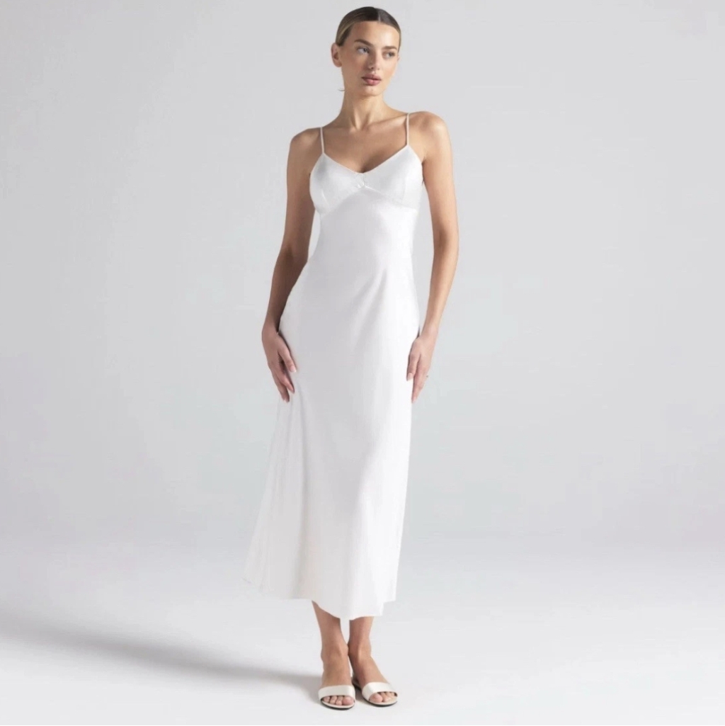 8. Nwt Skims Silk Sleep V Neck Long Slip Dress